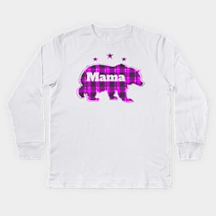 Womens Plaid Mama Bear Stars - Ideal For Grandma Too Kids Long Sleeve T-Shirt